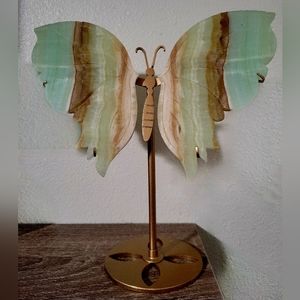 Pistachio calcite crystal butterfly wings